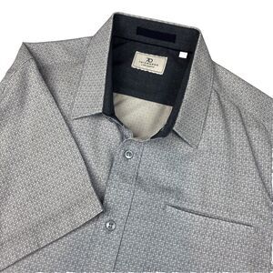 7 Diamonds Men's Toledo 4 Way Stretch Short Sleeve Shirt/Lt Blue Geometric - M